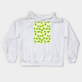 Ginkgo leaves on off white Kids Hoodie